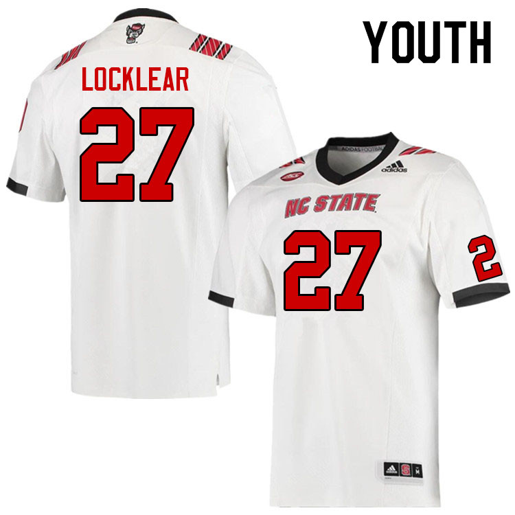Youth #27 Ashton Locklear NC State Wolfpack College Football Jerseys Sale-White